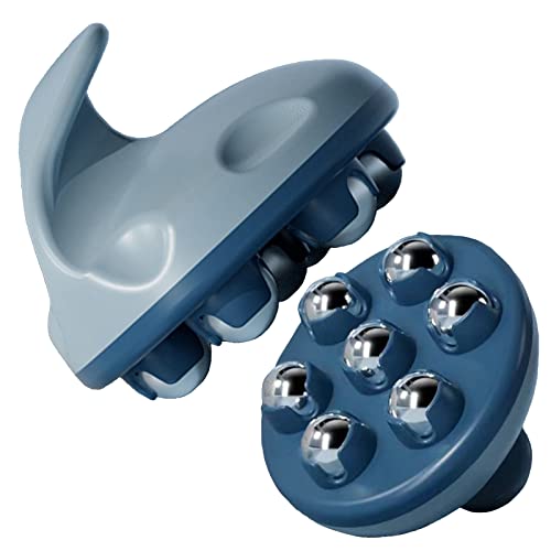 WMM Hand Held Massager, Full Body Massage Tool with Roller Ball Massager Manual 360-degree-roller for Muscle Back Neck Joi...