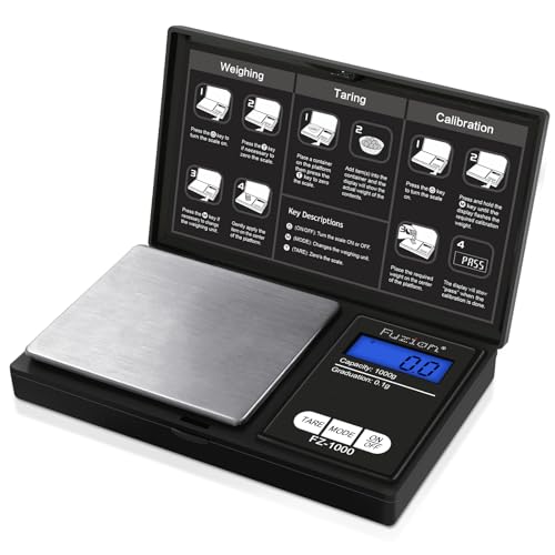 Fuzion Digital Pocket Gram Scale 1000g/0.1g, Small Digital Scales Grams Ounces Grains, Herb Scale, Jewelry Scale, Portable...