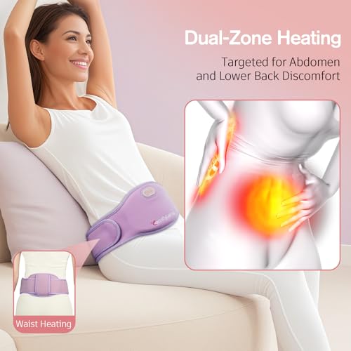 Comfytemp Portable Belly and Back Heating Pad for Period, FSA Eligible HSA Cordless Dual-Zone Menstrual Heating Pad Wearab...
