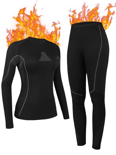ATTRACO Womens Thermal Underwear Top and Bottom Sets Women Long Johns Warm Base Layer for Cold Weather