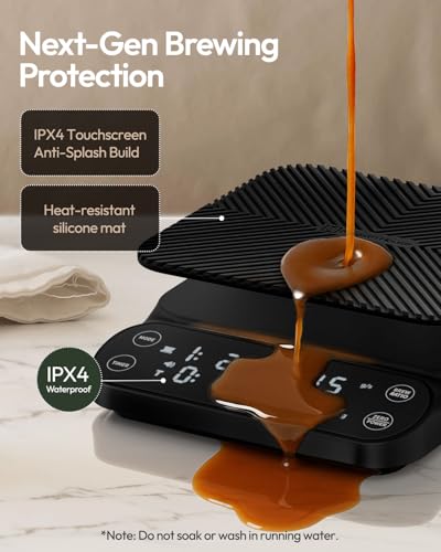 Maestri House S3 Coffee Scale with Timer, 3kg/0.1g Rechargeable Digital Scale, 3 Brew Modes, Adjustable Ratios & Flow Rate...