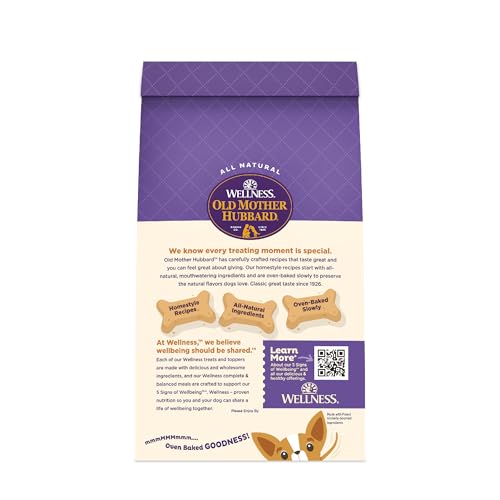 Old Mother Hubbard Wellness P-Nuttier Dog Biscuits, Natural, Training Treats, Peanut Butter Flavor, Mini Size, (20 Ounce Bag)