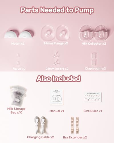 NCVI Wearable Hands Free Breast Pump, 4 Modes & 9 Levels with Multitronic Suction, Ultra-Quiet <42dB, Long Battery Life (1...