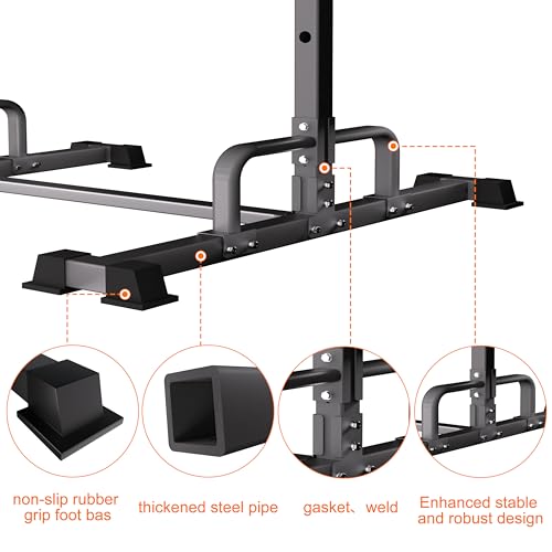 HWOOUSA Pull Up Station, Adjustable Pull Up Bar Free Standing Power Racks, Multifunctional Heavy Duty Steel Pull Up Tower,...
