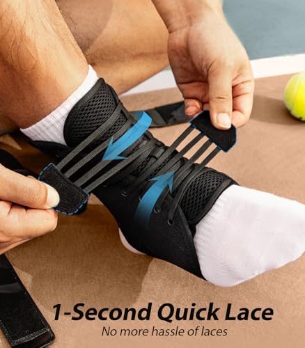 ZOELION Quick Lace Up Ankle Brace with Side Stabilizing Pads, Slim Fit Ankle Support Brace, Adjustable & Breathable Ankle ...