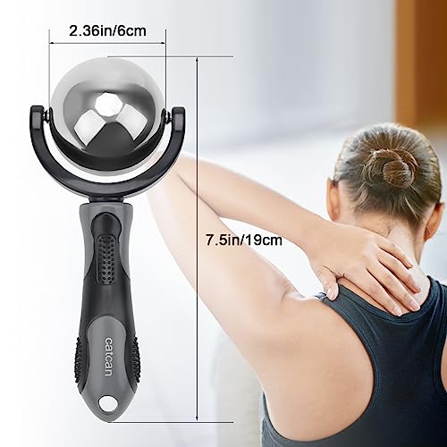 Catcan Cold Massage Roller Ball, Cold Therapy Relief, Portable Fitness Ice Roller Ball with Handle, Great Tool for Back/Ne...