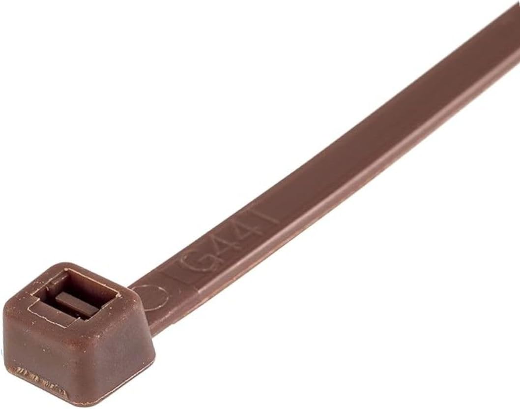 GTSE 4 Inch Brown Zip Ties, 100 Pack, 18lb Strength, UV Resistant Nylon Small Cable Ties, Self-Locking 4" Tie Wraps