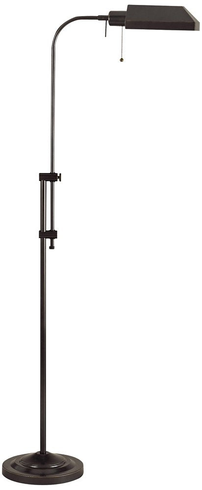 Cal Pharmacy Floor Lamp Bo-117Fl-Db, 46 Adjustable Height, Dark Bronze, Glass Shade, 100-Watt
