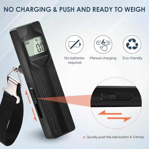 travel inspira Luggage Scale Battery-Free, Travel Essentials, Portable Handheld Digital Suitcase Weight Scale for for Trav...
