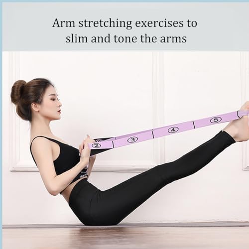 2026 Upgrade Fitness Resistance Band for Stretching and Yoga, Elastic Yoga Stretching Strap with Loops Handle, Adjustable ...
