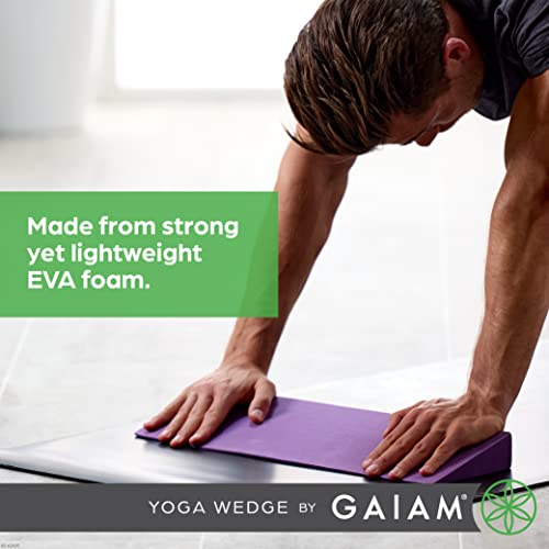 Gaiam Yoga Block Wedge - Lightweight EVA Foam - Yoga Wedge for Wrist and Lower Back Support - Slant Board for Comfortable ...