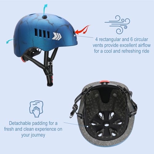 KAMUGO Kids Bike Helmet Set, Toddler Helmet for Ages 2-8 Boys Girls with Sports Protective Gear Set Knee Elbow Wrist Pads ...