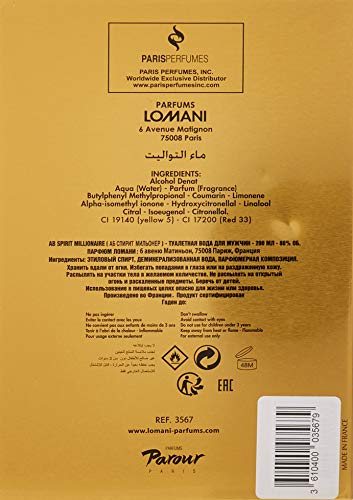 Lomani Ab Spirit Millionaire By Lomani for Men - 6.6 Fl. Oz Edt Spray, Brown