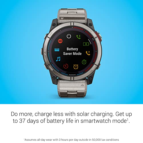 Garmin quatix® 7X Solar Edition, Marine GPS Smartwatch, Solar Charging Capabilities, Durable Watch with Flashlight, Tide C...