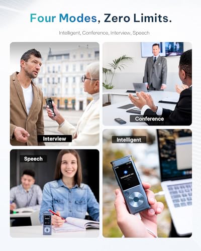 iFLYTEK Offline Voice Recorder with Playback, Secure Digital Recorder with AI Transcription, 5-Language Voice-to-Text, Noi...