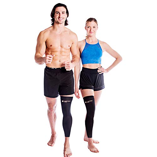 Copper Joe Full Leg Compression Sleeve Support for Knee, Thigh, Calf, Arthritis, Running and Basketball