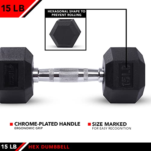 JFIT Rubber Hex Dumbbell