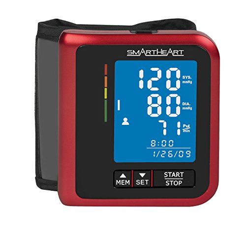 SmartHeart Blood Pressure Monitor | D-Ring Wrist Cuff | Advanced Inflation Technology | Rechargeable | 2-Person Memory