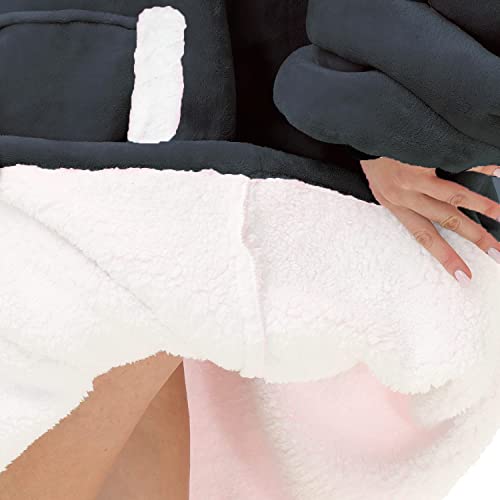 Kipswiza Oversized Wearable Blanket Hoodie Gifts for Women and Men, Cozy Warm Sherpa Big Hooded Blankets Sweatshirt for Fa...