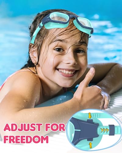 Zeligerstar Kids Swim Goggles,Swimming Goggles for Kids 6-14, Anti-Fog UV Protection Pool Glasses for Boys Girls