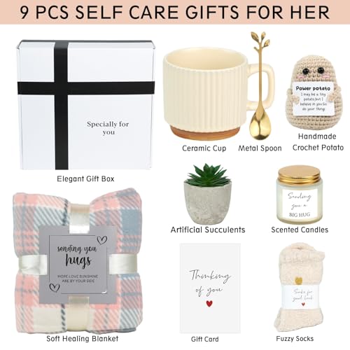 Self Care Gifts for Women Valentines, Inspirational Get Well Soon Gift Baskets for Women, Get Well Gifts Care Package for ...