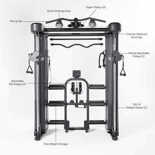 Inspire Series FT2 PRO Smith Functional Trainer, Premium Gym, 350 lb Max on Smith Bar - Optional Bench or Fully Loaded Pac...