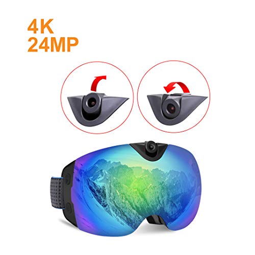 OhO 4K Smart Ski Goggles, WiFi Camera Snowboard Goggles with UV Protection, Anti Fog （Men/Women）