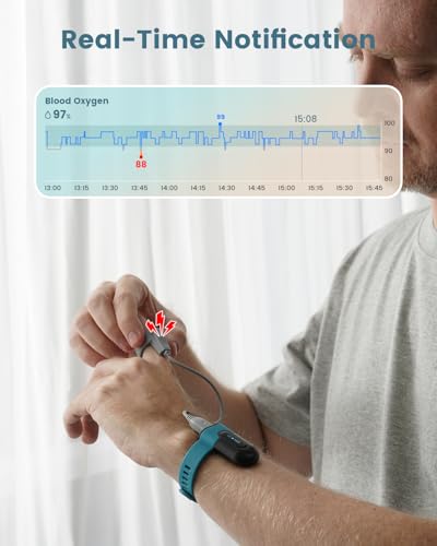 Vibeat Wrist Blood Oxygen Monitor OxyU - Continuous O2 & Heart Rate Tracking with Finger Sensor, Bluetooth Pulse Oximeter ...