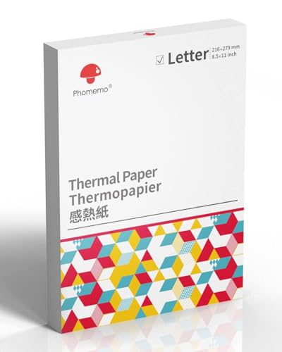 Phomemo US Letter Thermal Printer Paper, Advanced Thermal Printing, Phomemo Paper Compatible with TATTMUSE M08F-Letter, M8...