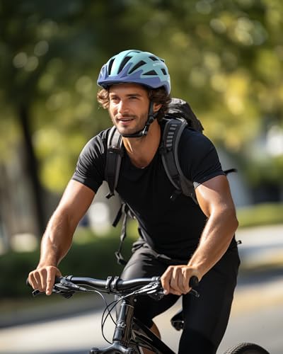 OutdoorMaster Gem II MIPS Bike Helmet with Light - Lightweight Cycling Helmet,Mountain Road Bicycle Helmet for Youth & Adult