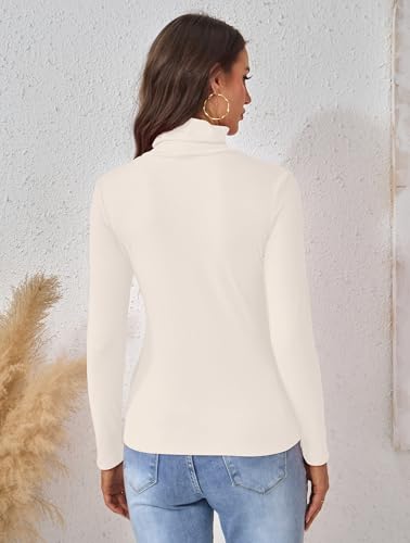 Turtleneck Tops for Women - Long Sleeve Shirts Lightweight Stretch Slim Fit Fall Fashion Basic Underwear Top Winter Clothes