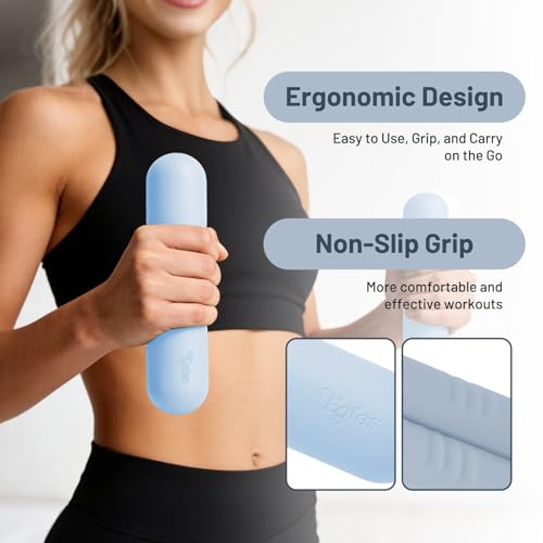 Egles Dumbbell Weight Bars for Women & Men, Set of 2 (3.3 LB | 6.6 LB Pair) -Hand Weights for Walking, Strength Training, ...