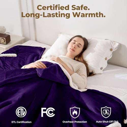 Kozyus Wearable Heated Throw Blanket, Heated Shawl Electric Wrap Poncho with Hood & Pockets for Women & Men, 5 Heat Settin...