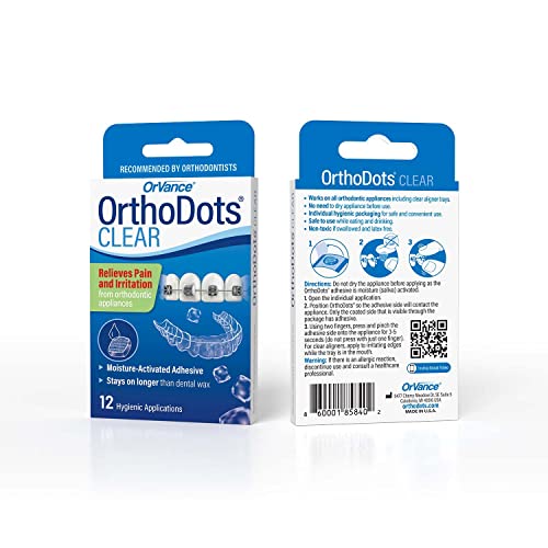 OrthoDots Clear – 24-Hour Protection | Sticks Better Than Dental Wax | Moisture Activated Braces Wax Alternative for Pain ...