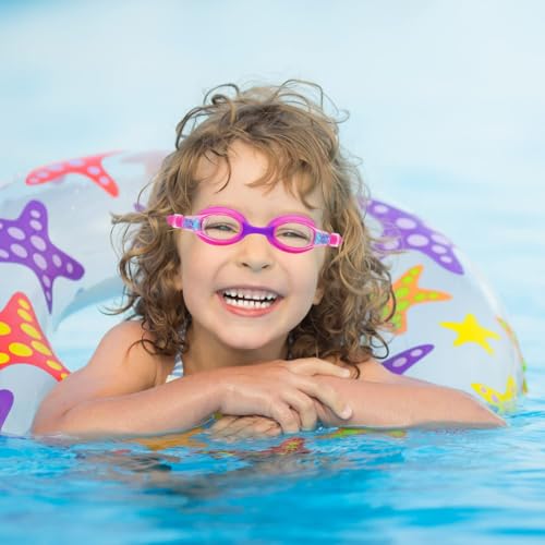 RUIGAO Kids Swim Goggles Age 2-6, Toddler Goggles No Hair Pull,Child Goggles Padded HeadBand
