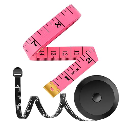 iBayam 2 Pack Tape Measure Measuring Tape for Body Fabric Sewing Tailor Cloth Knitting Vinyl Home Craft Measurements, 60-I...