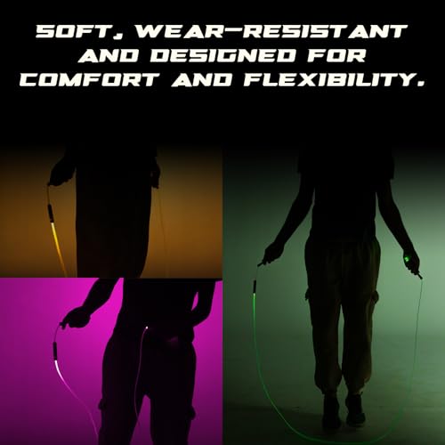 Elite Jumps - Light Show LED Jump Rope - For Kids & Adults - Durable & Lightweight - Adjustable Length & USB Rechargeable...