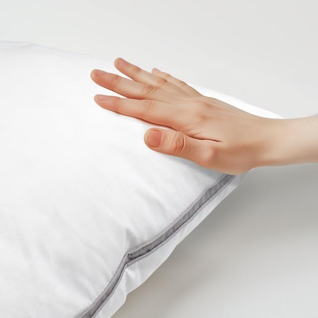 Set of 2 Bed Pillows for Sleeping Queen Size | Luxury Hotel Quality Gusseted Pillow | Premium Alternative Microfiber Filled | Pillow for Back, Stomach or Side Sleepers