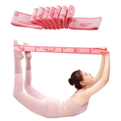 9 Loops Elastic Yoga Strap - Adjustable Stretching Band for Physical Therapy, Dance, Pilates & Gymnastics, Multi-Loop Exer...