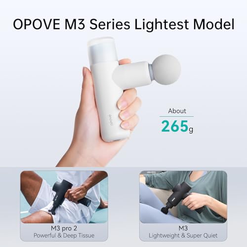 opove M3 Mini Massage Gun for Back Pain Relief, with Facial Mode, 7mm Amplitude, 4 Vibration Levels Ultralight Portable an...
