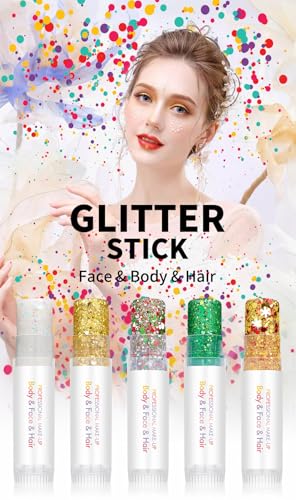 Christmas Body Glitter Stick, Holographic Sparkling Sequins Neon Outfit Music Rave Festival Perfect Christmas Accessories ...