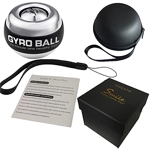 GOZATO Auto-Start Wrist Power Gyro Ball with LED Lights, Wrist Strengthener and Forearm Exerciser for Stronger Arm Fingers...