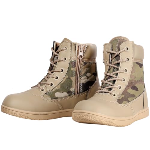 zpllsbratos Boys Girls Outdoor Ankle Hiking Boots Trekking Walking Shoes Military Work Combat Jungle Boots