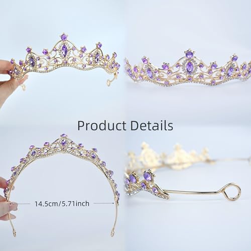 Crystal Crown for Women Girls Elegant Princess Headband Sparkling Rhinestones Queen Tiara for Weddings Birthday Parties Pr...