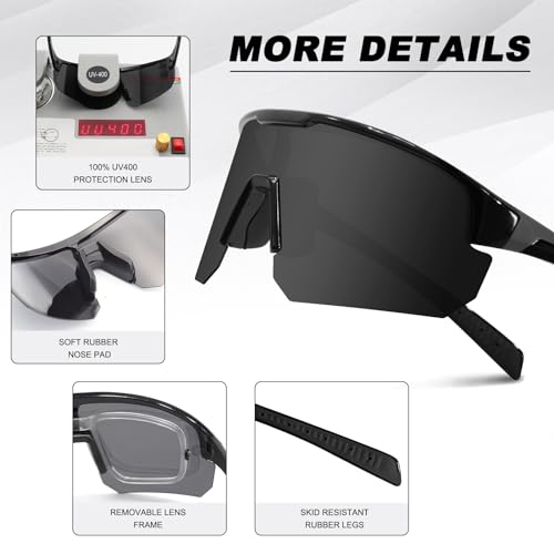 BangLong Polarized Sports Sunglasses for Men Women - UV Protection Sun Glasses for Running Baseball Cycling Bike Fishing