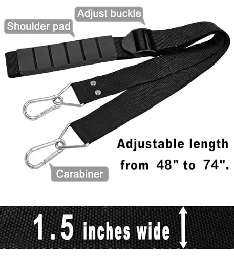 Heavy Duty Shoulder Strap, Supports Weight up to 100 lbs, Adjustable 48" to 74", Multi-Purpose Shoulder Belt with Metal Ca...