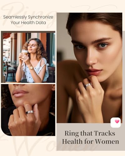 Fvtga Smart Ring for Women Men - Fitness Health Tracker with Sleep Monitoring Heart Rate and Activity Tracking,Blood Oxyge...