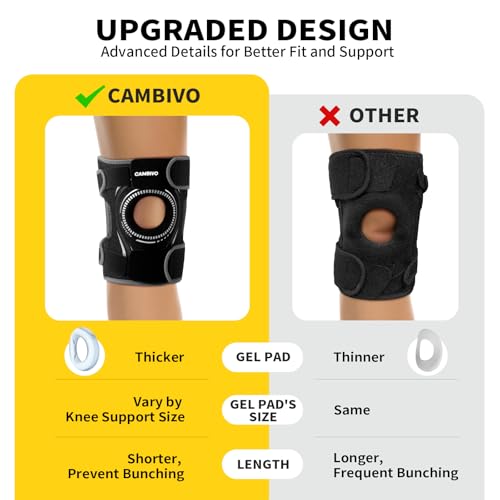CAMBIVO ELITE Knee Brace for Women & Men with Side Stabilizers, Patella Gel Pads Brace for Meniscus Tear for Maximum Knee ...
