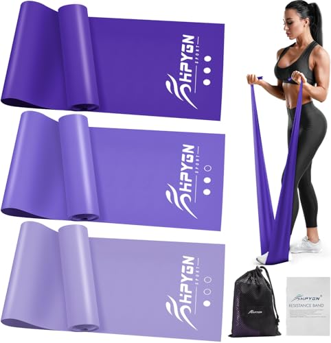 Resistance Bands, Exercise Bands, Physical Therapy Bands for Strength Training, Yoga, Pilates, Stretch Elastic Band with D...