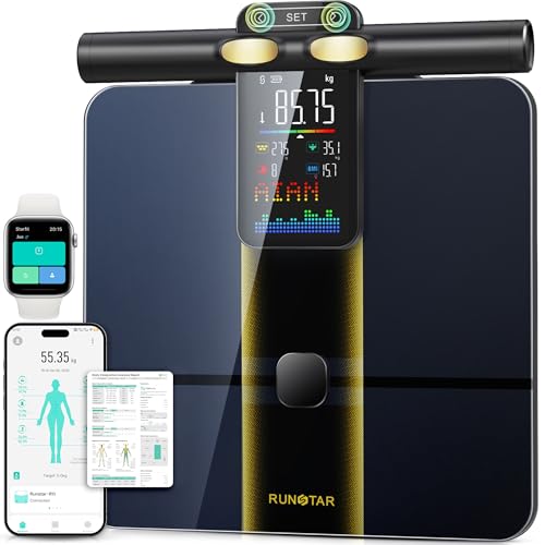 RunStar Smart Scale for Body Weight and Fat Percentage, 8 Electrodes High Precision Body Composition Scale with Set Functi...